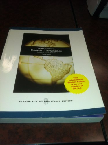 Book Cover Business Communication. Kitty Locker, Stephen Kaczmarek
