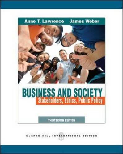 Book Cover Business and Society: Stakeholders, Ethics, Public Policy