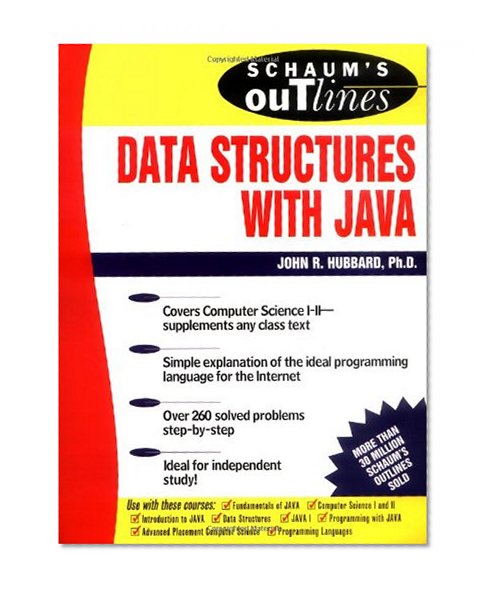 Book Cover Schaum's Outline of Data Structures with Java