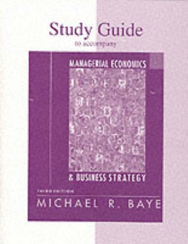 Book Cover Study Guide for use with Managerial Economics and Business Strategy