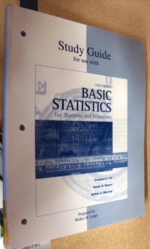 Book Cover Study Guide for use with Basic Statistics for Business and Economics