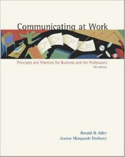 Book Cover Communicating at Work: Principles and Practices for Business and the Professions, with Free Student CD-ROM