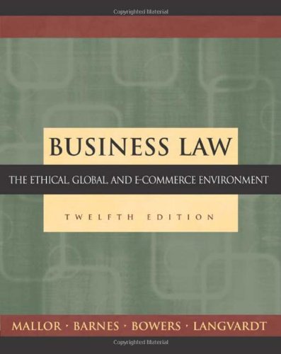 Book Cover Business Law: The Ethical, Global, and E-Commerce Environment