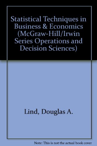 Book Cover Statistical Techniques in Business & Economics (McGraw-Hill/Irwin Series Operations and Decision Sciences)