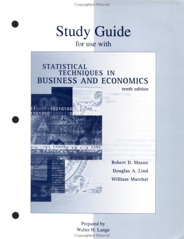 Book Cover Study Guide for use with Statistical Techniques in Business and Economics