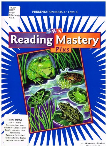 Book Cover Reading Mastery 3 2001 Plus Edition 2001: Teacher Presentation Book A
