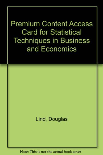 Book Cover Premium Content Access Card for Statistical Techniques in Business and Economics