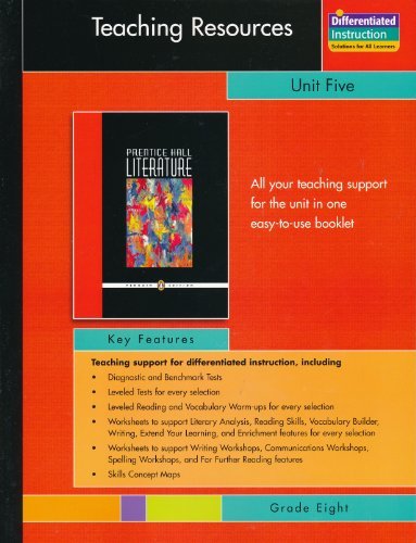 Book Cover PRENTICE HALL LITERATURE:PENGUIN EDITION TEACHING RESOURCES UNIT #5 DRAMA GRADE 8 2007C