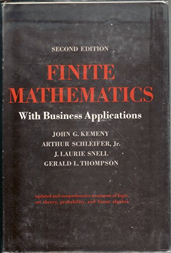 Book Cover Finite Mathematics With Business Applications
