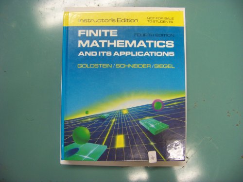 Book Cover Finite Mathematics and Its Applications/Instructor's Guide
