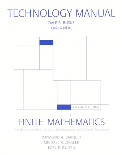 Book Cover Technology Manual for Finite Mathematics for Business, Economics, Life Sciences and Social Sciences