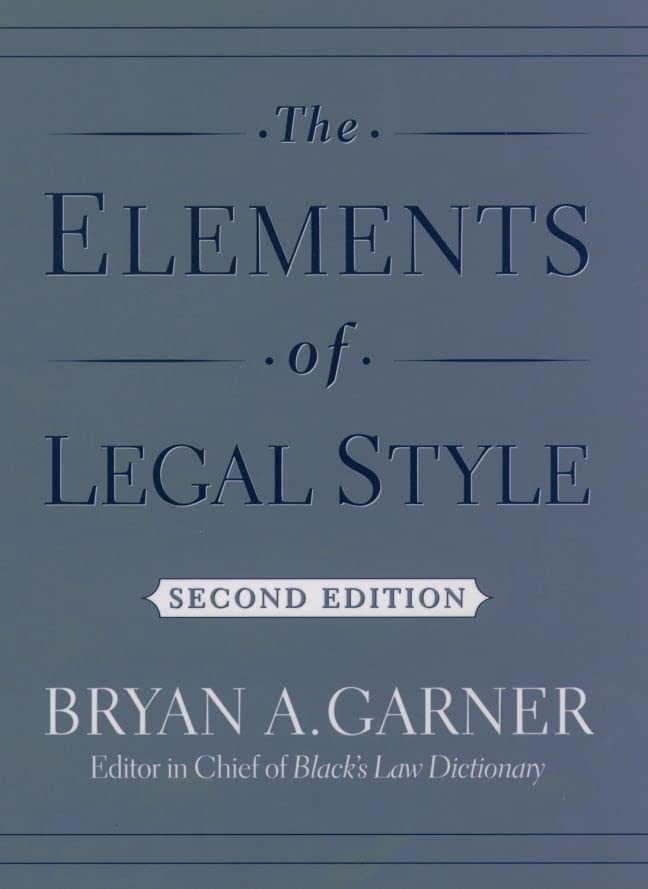 Book Cover The Elements of Legal Style