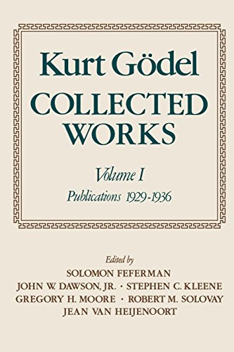 Book Cover Collected Works: Volume I: Publications 1929-1936 (Collected Works (Oxford))
