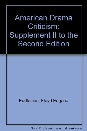 Book Cover American Drama Criticism: Supplement II to the Second Edition