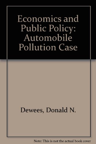 Book Cover Economics and Public Policy: The Automobile Pollution Case