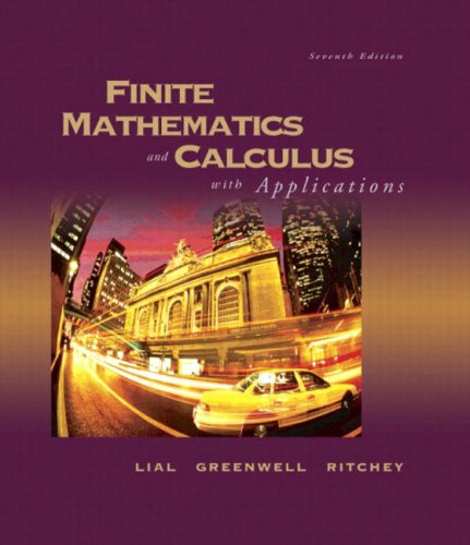 Book Cover Finite Mathematics and Calculus with Applications (7th Edition)
