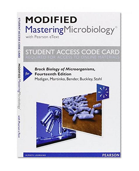 Book Cover Modified MasteringMicrobiology with Pearson eText -- Standalone Access Card -- for Brock Biology of Microorganisms (14th Edition)