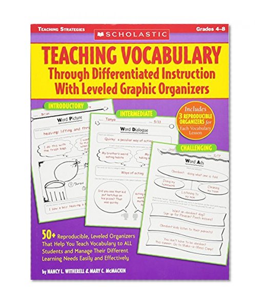 Book Cover Teaching Vocabulary Through Differentiated Instruction With Leveled Graphic Organizers (Grades 4-8)