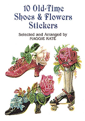Book Cover 10 Old-Time Shoes and Flowers Stickers