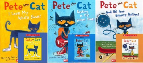 Book Cover Pete the Cat Book and CD Pack (Book and CD) : Pete the Cat and His Four Groovy Buttons / Pete the Cat: I Love My White Shoes /Pete the Cat: Rocking in My School Shoes (Pete the Cat)