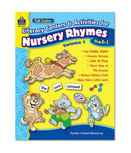 Book Cover Full-Color Literacy Centers & Activities for Nursery Rhymes Volume 1
