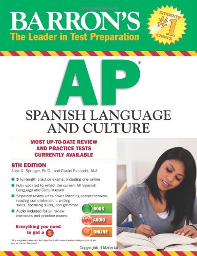 Book Cover Barron's AP Spanish Language and Culture with MP3 CD, 8th Edition
