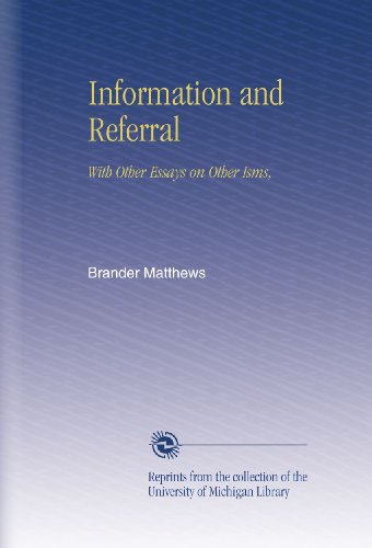 Book Cover Information and Referral: With Other Essays on Other Isms,
