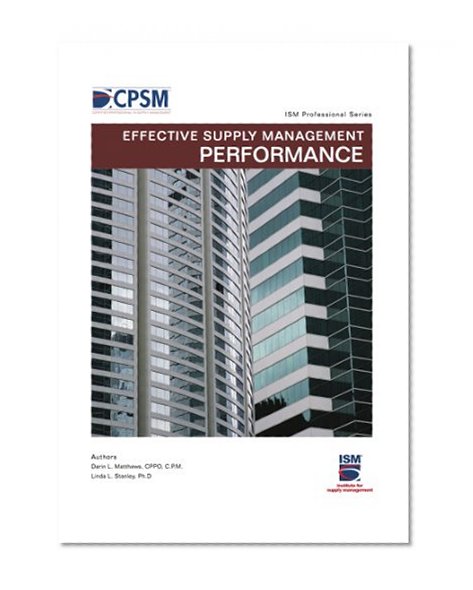 Book Cover Effective Supply Management Performance (ISM Professional Series Book 2)
