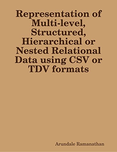Book Cover Representation of Multi-level, Structured, Hierarchical or Nested Relational Data using CSV or TDV formats
