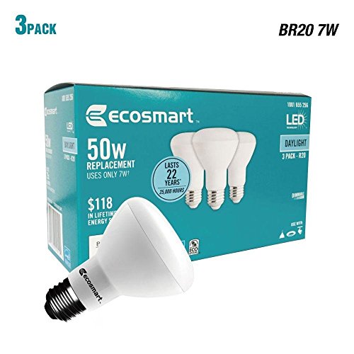 Book Cover 50W Equivalent Daylight BR20 Dimmable LED Light Bulb (3-Pack) 1001655256