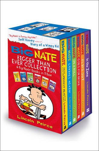 Book Cover Big Nate Series Collection Lincoln Peirce 6 Books Box Set Gift Pack (Big Nate on a Roll, Goes for Broke, the Boy with the Biggest Head in the World, Strikes Again, Flips Out, in the Zone)