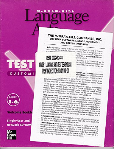 Book Cover Language Arts Test Generator (Customized Computer Testing, Grades 1 - 6)