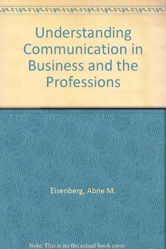 Book Cover Understanding Communication in Business and the Professions