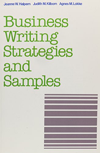 Book Cover Business Writing Strategies and Samples