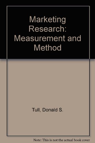 Book Cover Marketing Research: Measurement and Method
