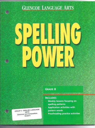 Book Cover Glencoe Language Arts Spelling Power Blackline Masters Grade 8