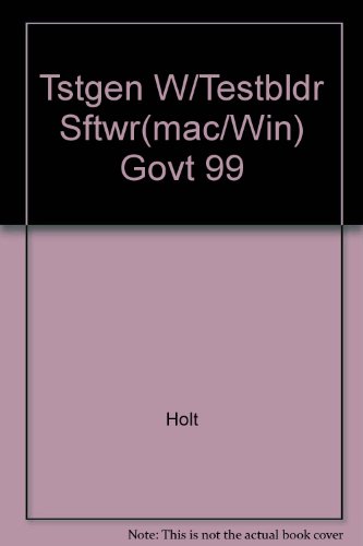 Tstgen W/Testbldr Sftwr(mac/Win) Govt 99