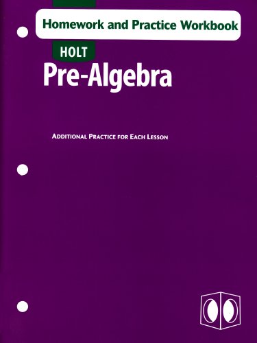 Book Cover Holt Pre-Algebra: Homework and Practice Workbook
