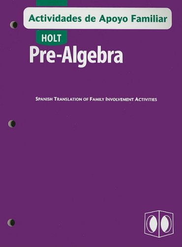 Pre-Algebra, Grades 6-8 Spanish Family Involvement Activities: Holt Pre-algebra (Spanish Edition)