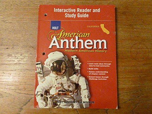 Book Cover American Anthem, Modern American History, California Edition (Interactive Reader and Study Guide)