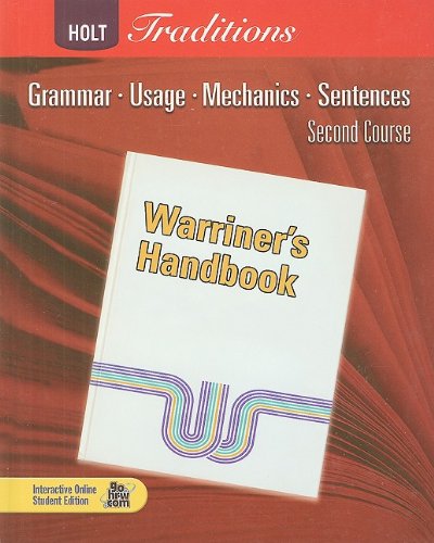 Book Cover Warriner's Handbook: Second Course: Grammar, Usage, Mechanics, Sentences