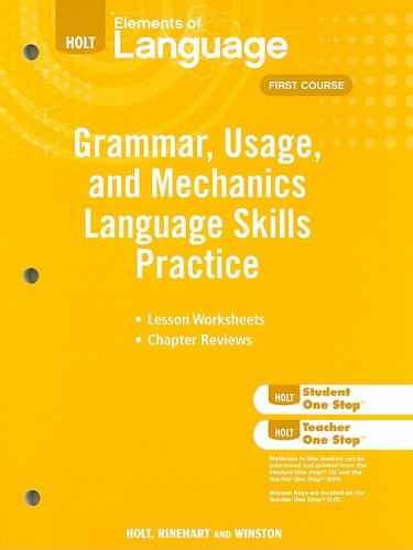 Book Cover Elements of Language: Grammar Usage and Mechanics Language Skills Practice Grade 7