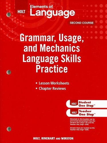 Book Cover Elements of Language: Grammar Usage and Mechanics Language Skills Practice Grade 8