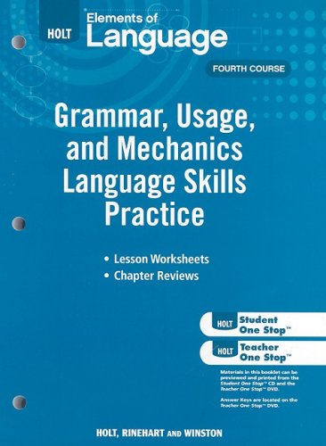 Book Cover Elements of Language: Grammar Usage and Mechanics Language Skills Practice Grade 10