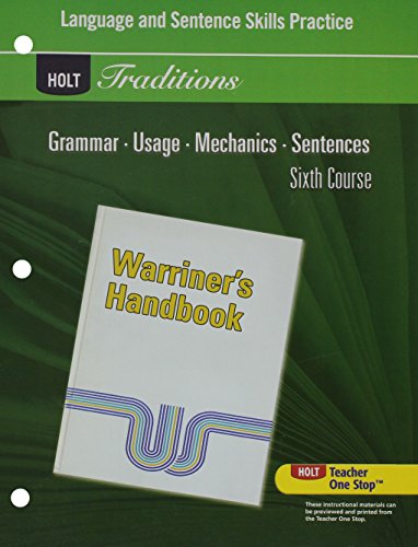 Book Cover Language and Sentence Skills Practice for Warriner's Handbook, 6th Course (Holt Traditions)