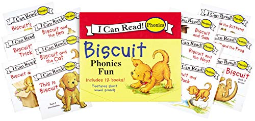 Book Cover Biscuit 12-Book Phonics Fun!: Includes 12 Mini-Books Featuring Short and Long Vowel Sounds (My First I Can Read)