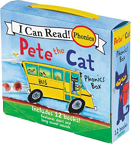 Book Cover Pete the Cat 12-Book Phonics Fun!: Includes 12 Mini-Books Featuring Short and Long Vowel Sounds (My First I Can Read)