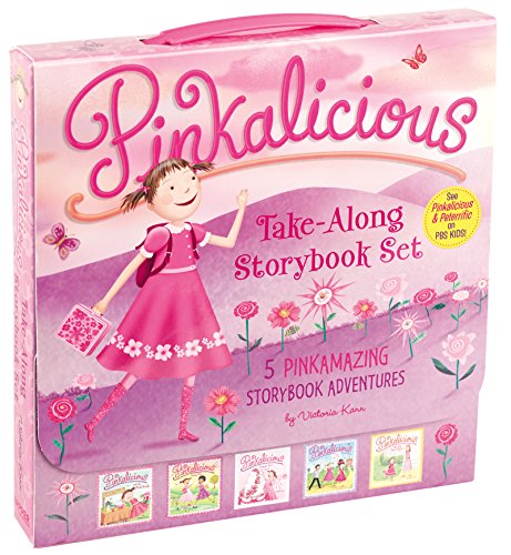 Book Cover The Pinkalicious Take-Along Storybook Set: Tickled Pink, Pinkalicious and the Pink Drink, Flower Girl, Crazy Hair Day, Pinkalicious and the New Teacher