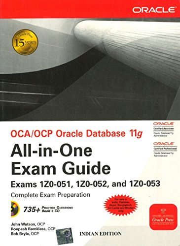 Book Cover OCA/OCP Oracle Database 11g All­in­One Exam Guide with CD­ROM