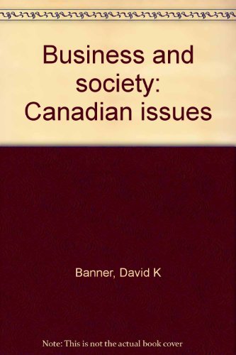 Book Cover Business and society: Canadian issues